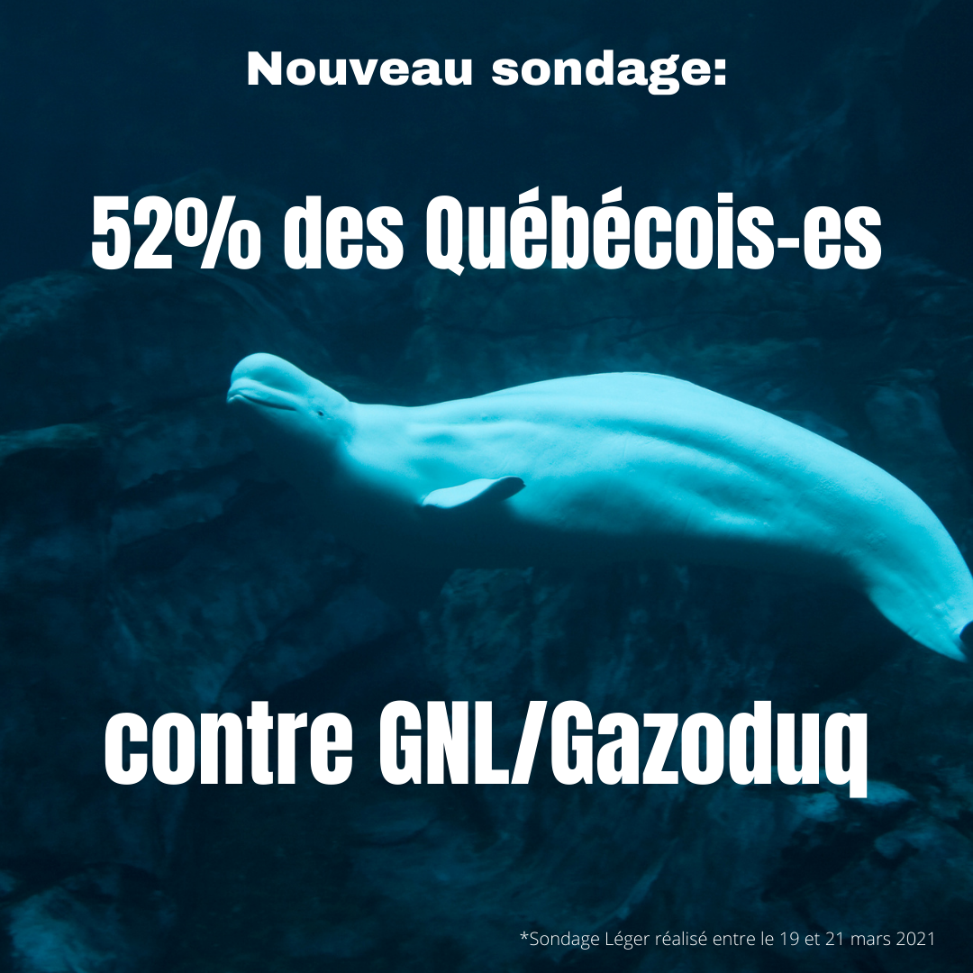 Communiqué - Nouveau sondage - La majorité des québécois-es sont contre GNL Québec/Gazoduq