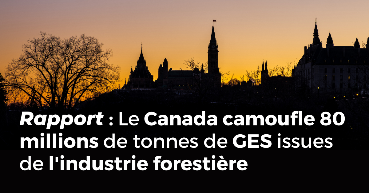 Communiqué - Rapport L’omission des émissions : À la veille de la COP26, le Canada camoufle plus de 80 millions de tonnes d’émissions de CO2 issues de l’exploitation forestière