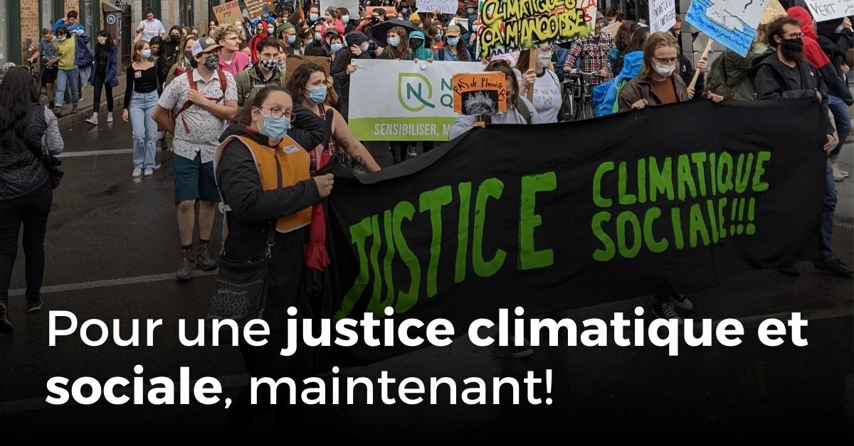 Communiqué - Pour la justice climatique et sociale, maintenant!