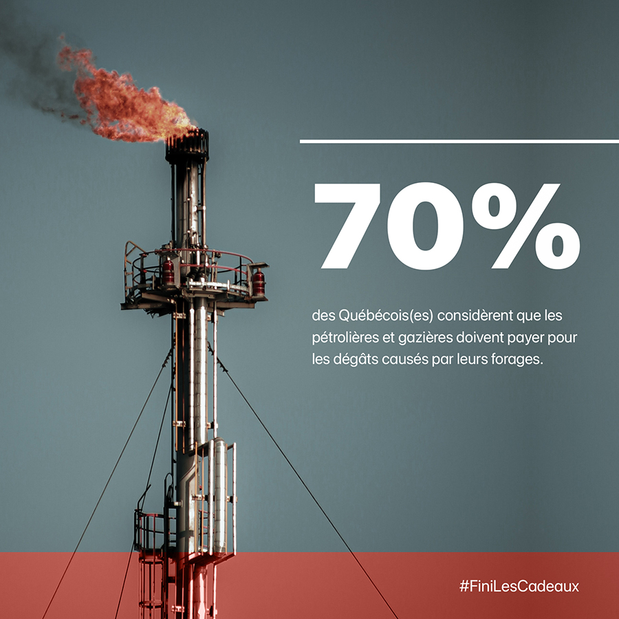 Communiqué - Sondage : les pétrolières et gazières doivent payer pour les dégâts qu'elles ont causés