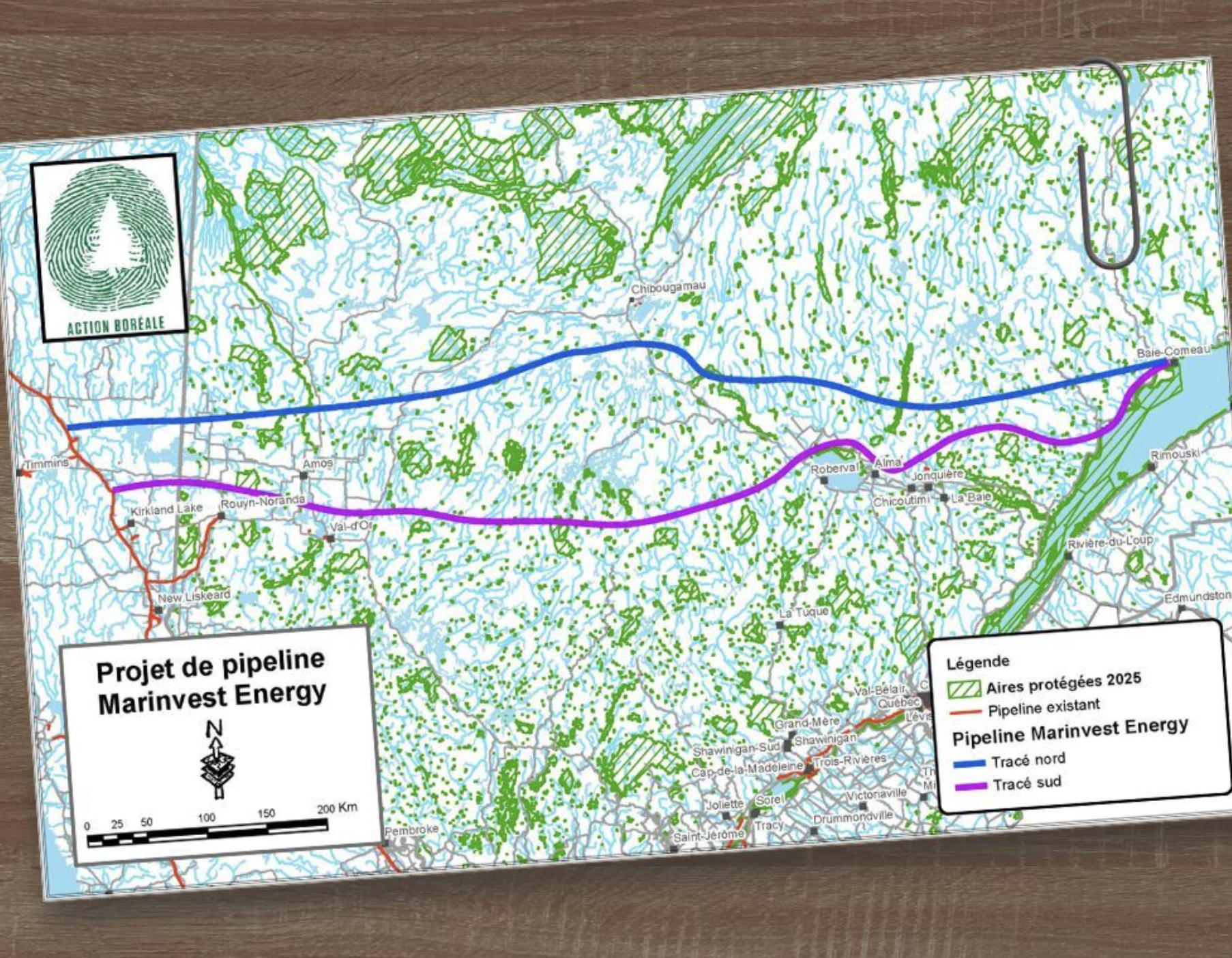 Possibles tracés pipeline Marinvest