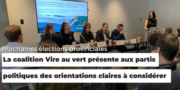 Jour de la Terre : la coalition Vire au vert veut des élections provinciales connectées aux « besoins urgents » des Québécois(e)s